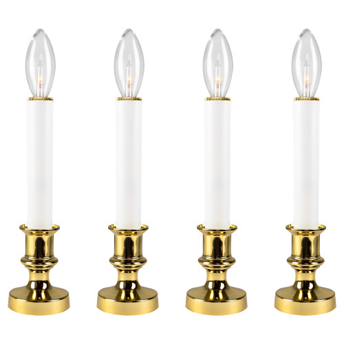 Single Light Window Candles - 9" - White - Set of 4