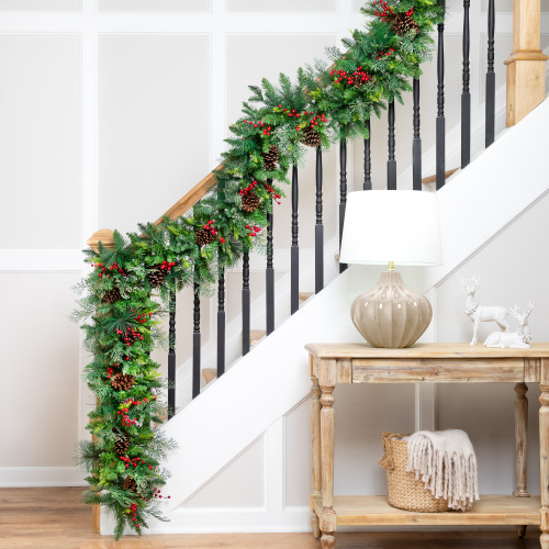 Mixed Pine with Berries Artificial Christmas Garland  - 10' x 15" - Unlit