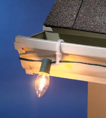 Clear Outdoor Gutter Christmas Light Clips - 25pc