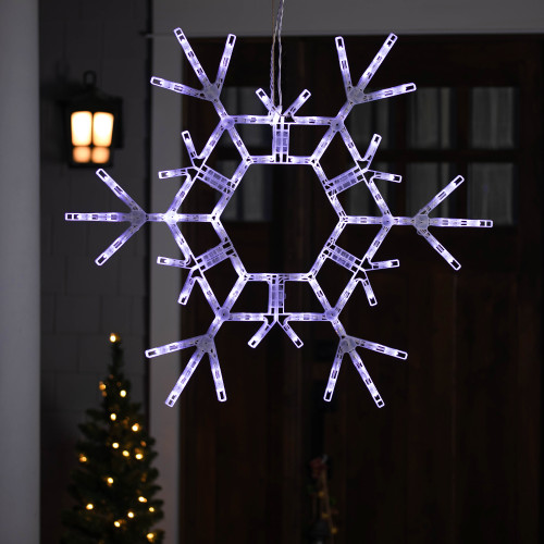 LED Lighted Large Foldable Snowflake Outdoor Christmas Decoration - 36" - Pure White