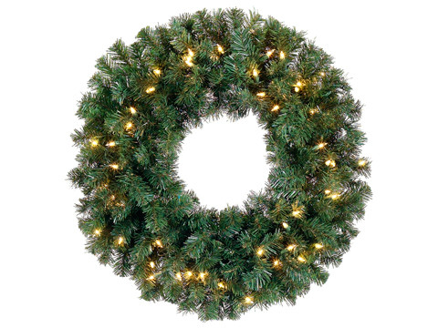 Pre-Lit Deluxe Windsor Pine Small Artificial Christmas Wreath - 12" - Clear Lights