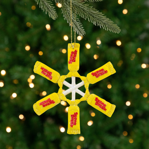 4" Sugar Daddy Lollipop Snowflake Christmas Ornament