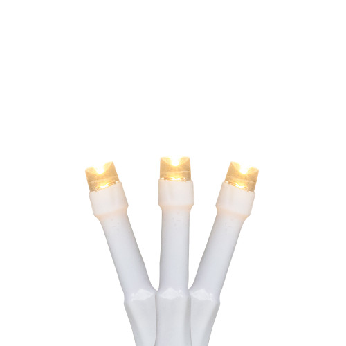 Wide Angle LED Christmas Lights - Warm White - 3' White Wire - 10ct