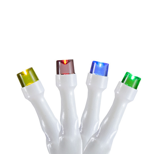 LED Wide Angle Christmas Lights - Multicolor - 3' White Wire - 10ct