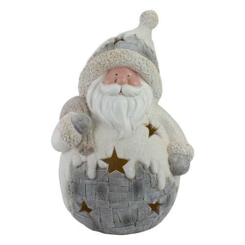 LED Lighted Santa Christmas Figure - 21" - White and Gray