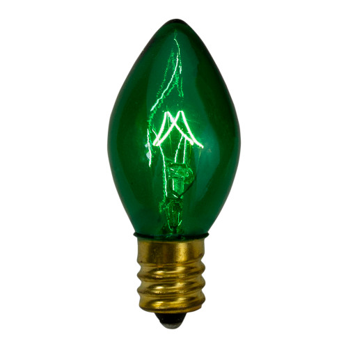 C7 Transparent Christmas Replacement Bulbs - Green - 4ct