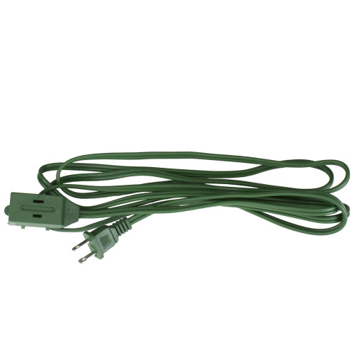 Indoor Power Extension Cord 3-Outlets with Safety Lock - 15' - Green