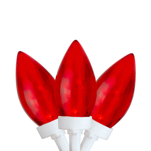 LED C9 Christmas Lights - Red - 16' White Wire - 25ct