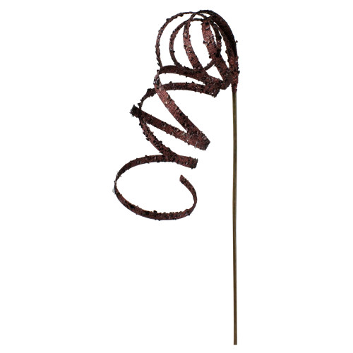 Glitter Curled Ornamental Christmas Spray - 62" - Burgundy Red