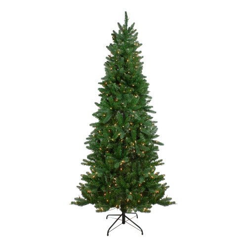 Real Touch™ Pre-Lit Artificial Altoona Pine Slim Christmas Tree - 7' - Clear Lights