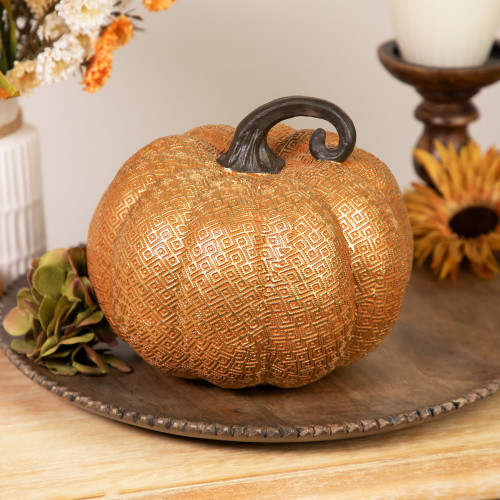 Embossed Pumpkin Fall Harvest Decoration - 7.5"