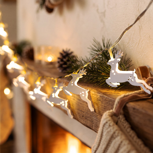 LED Reindeer Christmas Light Set - Warm White - 3.25' Clear Wire - 10ct