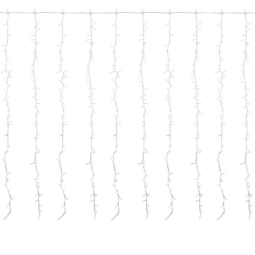 LED Micro Fairy Curtain Christmas Lights - Warm White  - 6.5' Clear Wire - 600ct