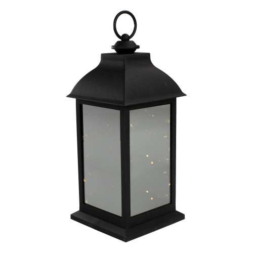 LED Lighted Flickering Lantern - 12.5" - Black