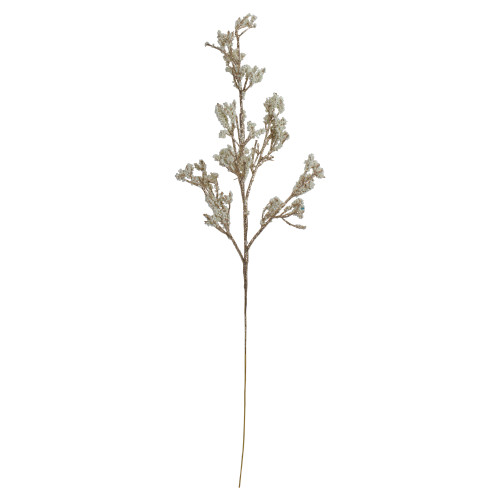 30" Artificial White and Champagne Gold Beaded Twig Christmas Spray