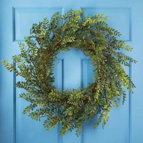 32" Mixed Greens Lush Boxwood Artificial Wreath - Unlit