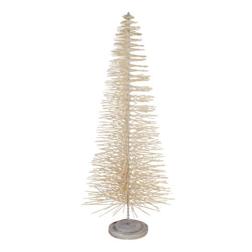 26" Gold Wooden Bottle Brush Christmas Tree