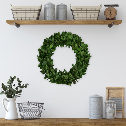 Preserved Leaf Spring Garden Wreath - 20" - Unlit