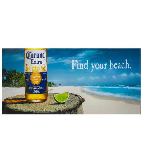 23.5" Corona Beer Tropical Beach Scene Lighted Canvas Wall Art