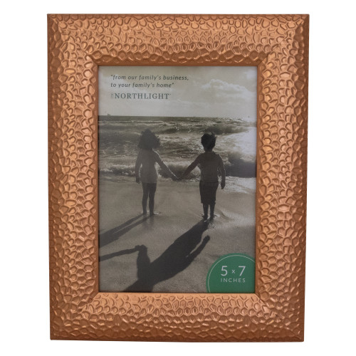 Textured Metal Picture Frame - for 5" x 7" Photo - Copper Finish