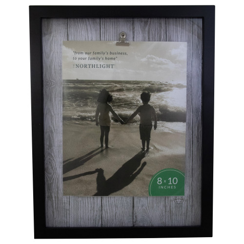 Picture Frame with Clip and Easel Stand - for 8" x 10" Photo - 14.5" - Black