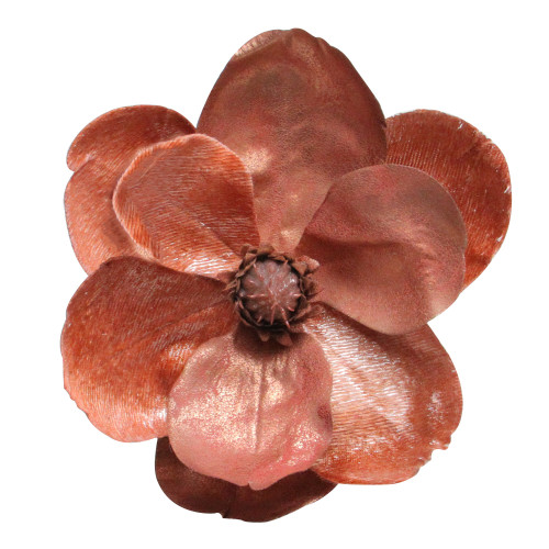 Artificial Magnolia Flower Christmas Clip Ornament - 7" - Peach