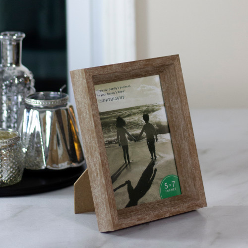Rectangular Deep Box Picture Frame - for 5" x 7" Photo - 8.25" - Brushed Brown