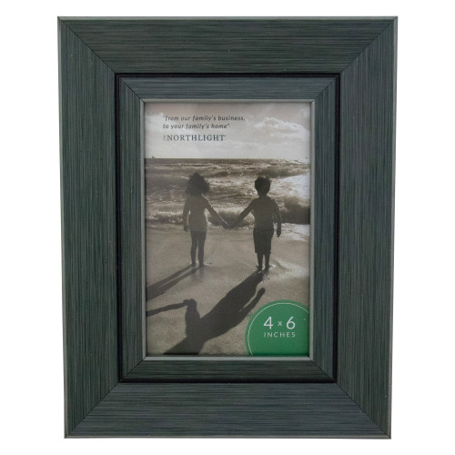 Contemporary Rectangular Picture Frame - for a 4" x 6" Photo - Gray and Black