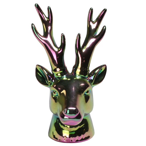 7.5" Rainbow Electroplated Deer Head Christmas Decoration