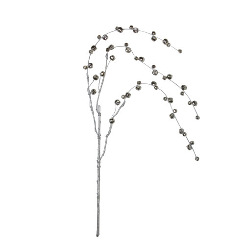 41" Silver Hanging Jingle Bell Artificial Christmas Spray