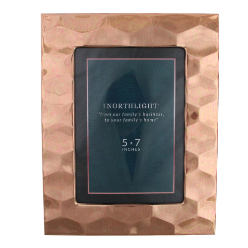 9.5" Textured Rectangular 5" x 7" Photo Picture Frame - Rose Gold