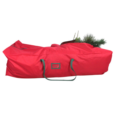 7.5' Red and Green Rolling Artificial Christmas Tree Storage Bag
