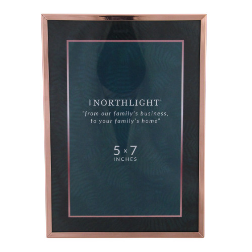 Rectangular Picture Frame with Easel Back - for a 5" x 7" Photo  - 7.25" - Rose Gold