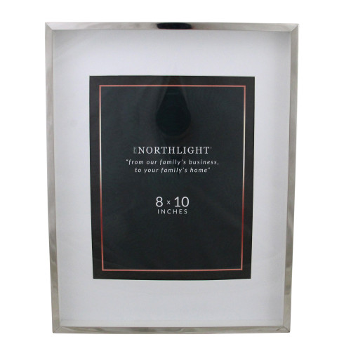 Rectangular Gallery Picture Frame - for 8" x 10" Photo - 14" - Silver and White