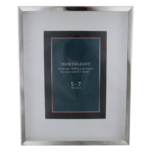 Rectangular Gallery Picture Frame - for 5" x 7" Photo - 10" - Silver and White