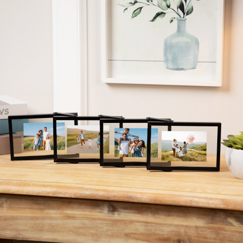 Collapsible Rectangular Picture Frames - for a 4" x 6" Photos - Black