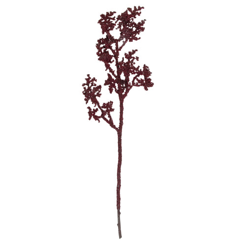 35" Burgundy Beaded Artificial Christmas Spray