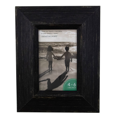 Rectangular Weathered Picture Frame - for a 4" x 6" Photo - 9.25" - Black