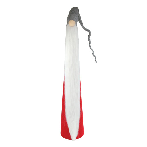 Tall Cone Gnome Christmas Decoration - 32.5" - Red and Gray