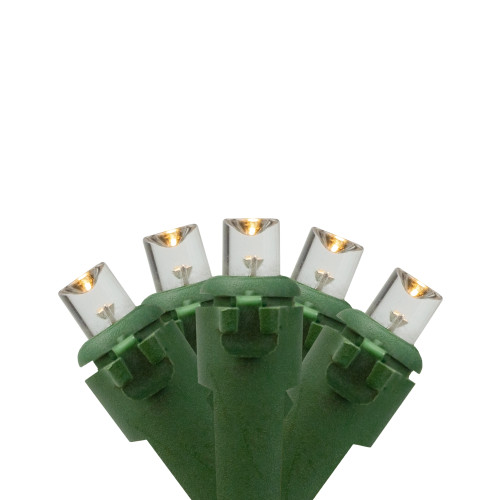 LED Wide Angle Christmas Lights - Warm White - 9.5' Green Wire - 20ct
