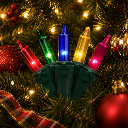 Incandescent Mini Christmas Light Set - Multicolor - 92' Green Wire - 450ct