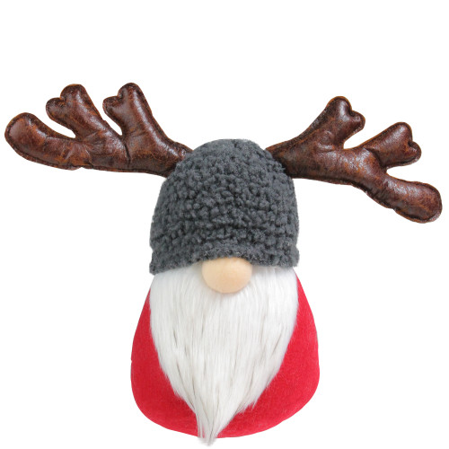 Santa Gnome with Moose Antlers Christmas Decoration - 14"