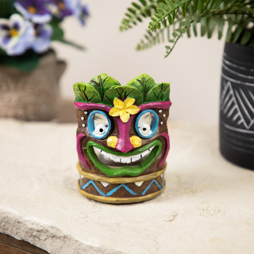 Tropical Tiki Mask Tea Light Candle Holder - 4.5"