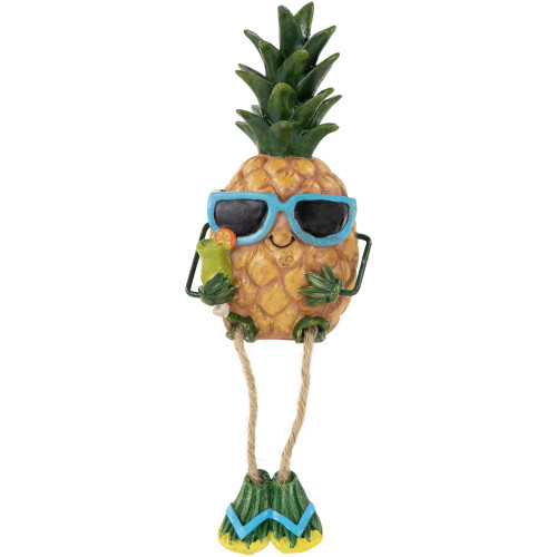 9.5" Tropical Pineapple Boy with Dangling Legs Figurine