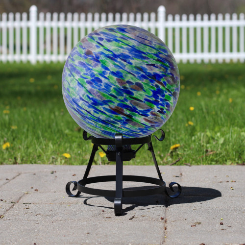 Swirled Pattern Outdoor Garden Gazing Ball - 10" - Green and Blue