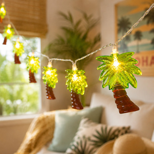 LED Palm Tree Indoor Outdoor Patio Light Set - 4.5' Clear Wire - 10ct