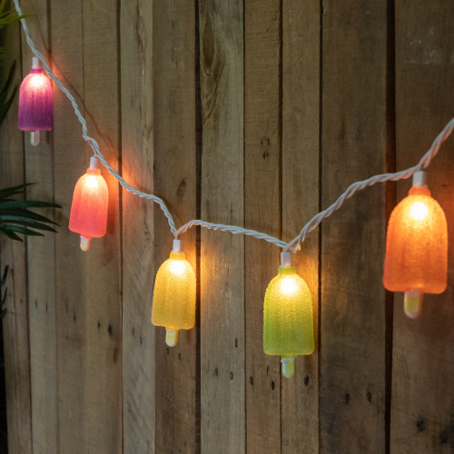 Sugared Ice Pop Indoor Outdoor Patio Light Set - Multicolor - 7.25' White Wire - 10ct