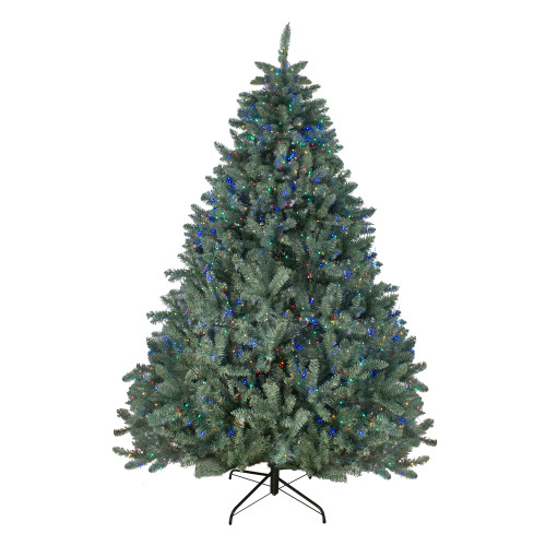 7.5' Pre-Lit Medium Blue Spruce Artificial Christmas Tree - Multicolor LED Lights