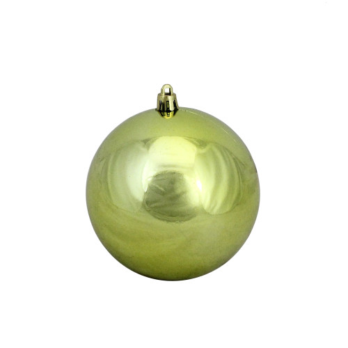 4" Green Kiwi Shatterproof Shiny Christmas Ball Ornament (100mm)