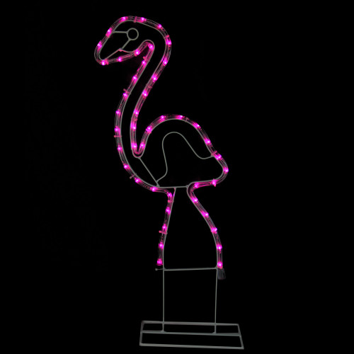 LED Rope Lighted Flamingo Silhouette Outdoor Decoration - 24" - Pink Lights